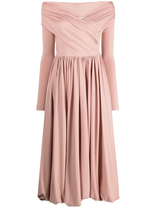 Off-The-Shoulder Cotton Midi Dress