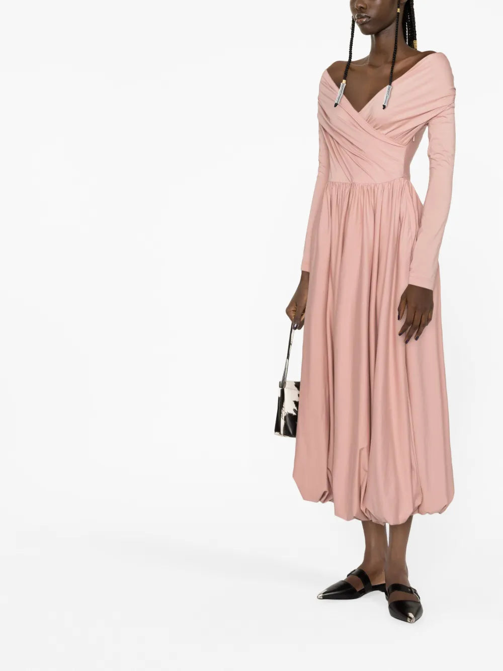 Off-The-Shoulder Cotton Midi Dress
