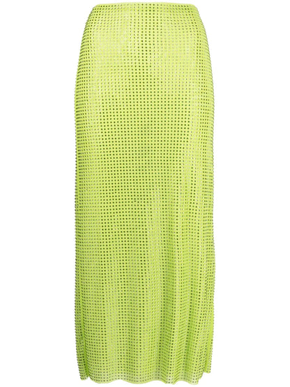 Crystal-Embellished Mesh Midi Shirt
