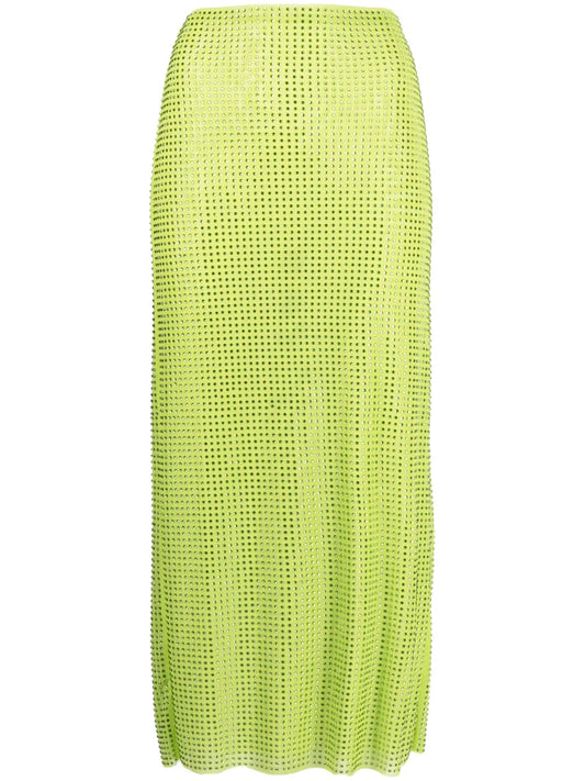 Crystal-Embellished Mesh Midi Shirt