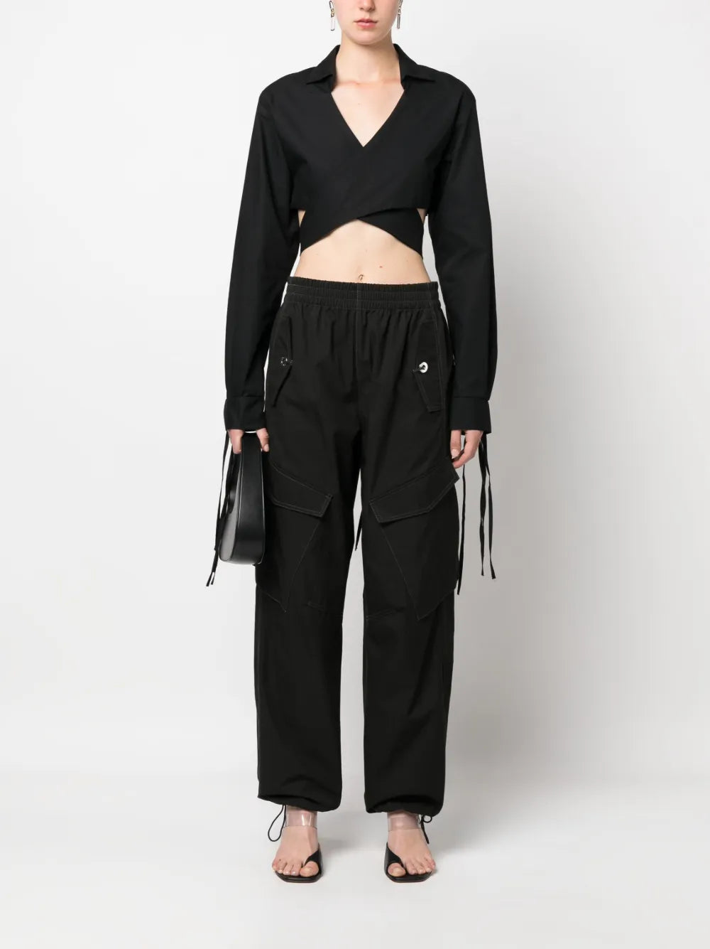 Cropped Wrap-Around Blouse