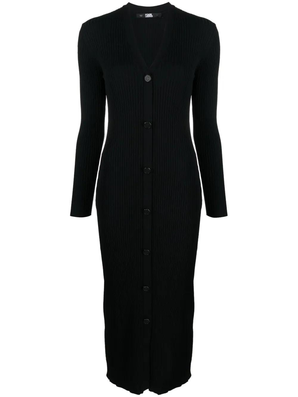 V-Neck Knitted Midi Dress