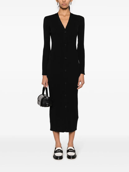 V-Neck Knitted Midi Dress