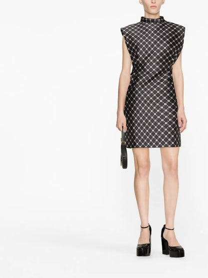 Floral-Print Satin Minidress