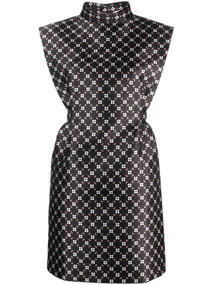 Floral-Print Satin Minidress