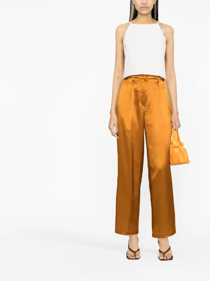 High-Rise Satin Trousers