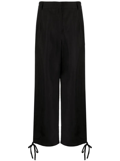 Tie-Cuff Cropped Trousers