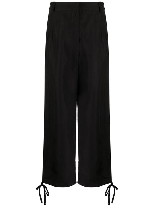 Tie-Cuff Cropped Trousers