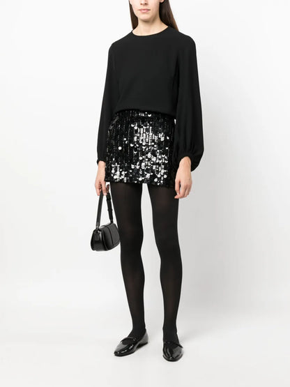 Long-Sleeve Round-Neck Top
