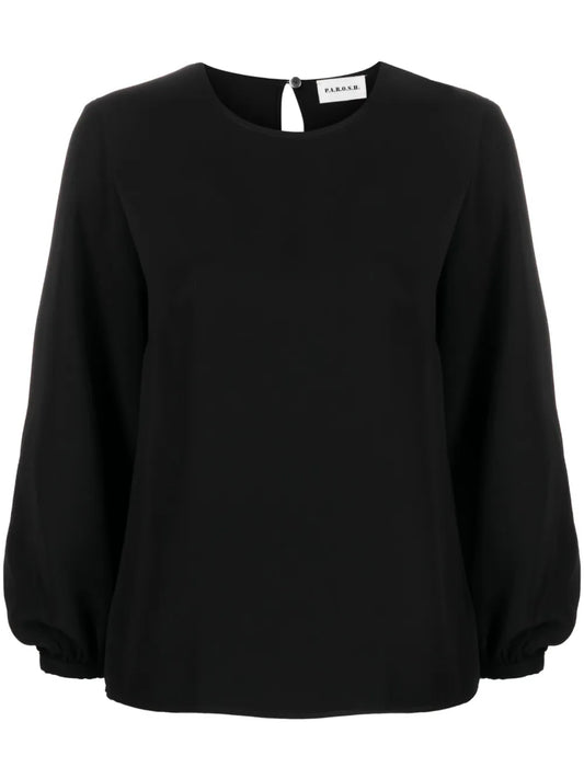 Long-Sleeve Round-Neck Top