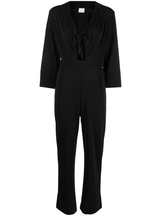 Knot-Detail V-Neck Jumpsuit