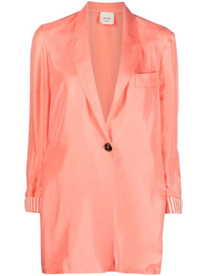 Single-Breasted Silk Blazer