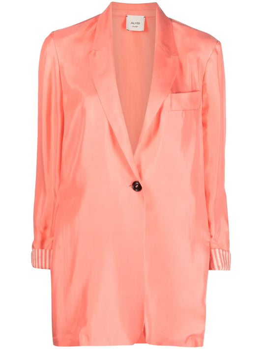Single-Breasted Silk Blazer