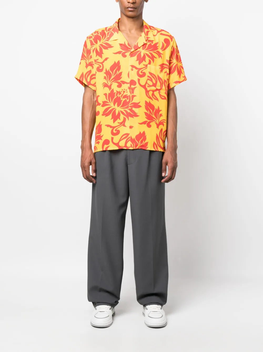 Tropical Flowers Short-Sleeve Shirt