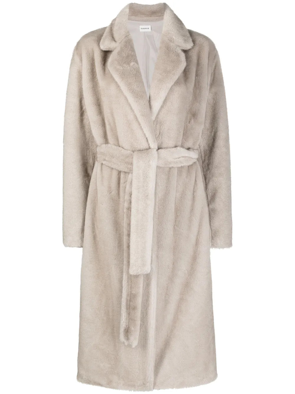 Faux-Shearling Belted Coat