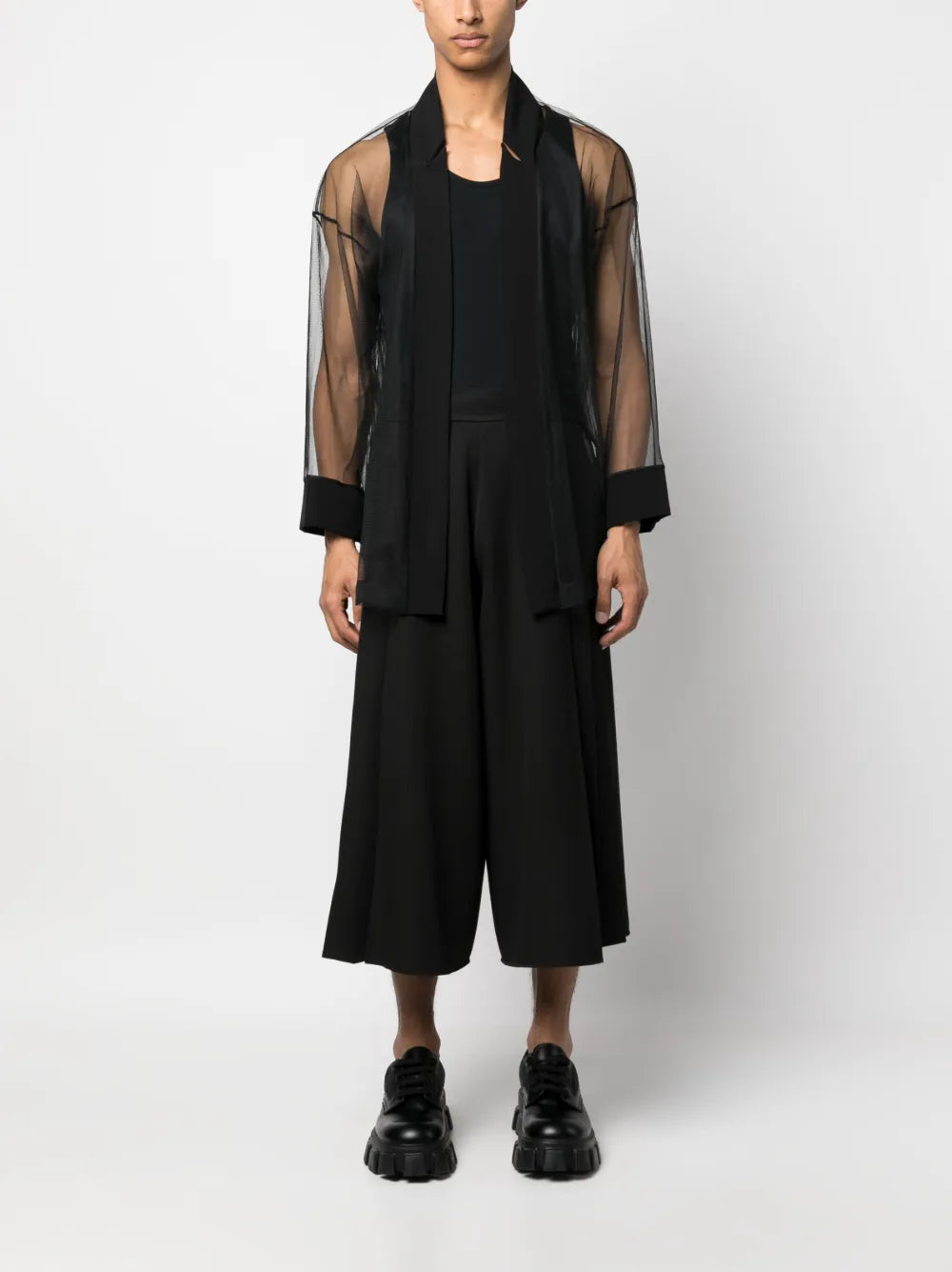 Wide-Leg Cropped Trousers