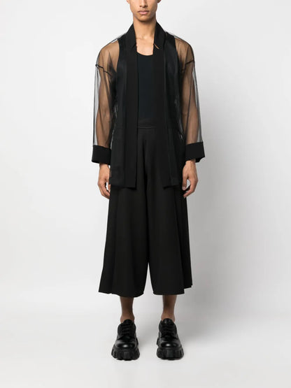 Wide-Leg Cropped Trousers