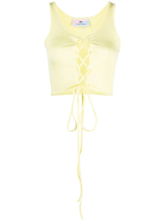 Lace-Up Sleeveless Crop Top
