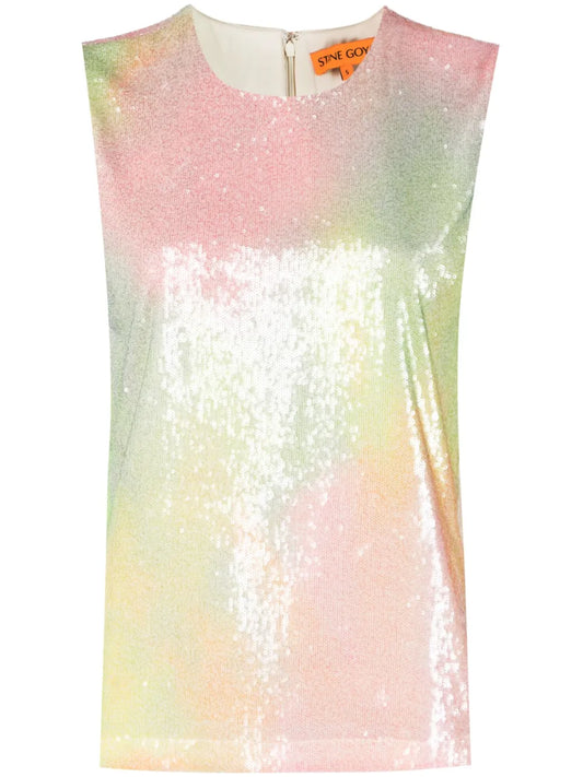 Ombré-Effect Sequin-Embellished Top