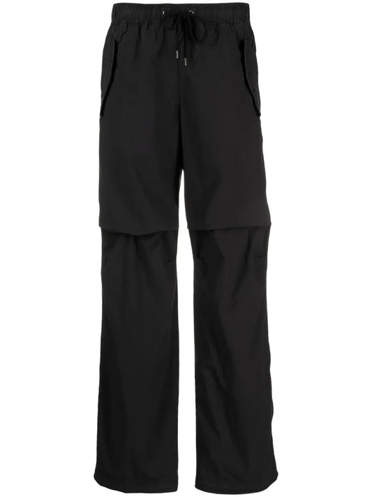 Draped-Detail Straight-Leg Trousers