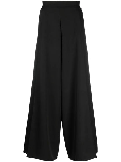 Tie-Fastening Wide-Leg Trousers