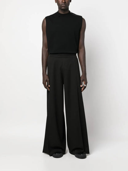 Tie-Fastening Wide-Leg Trousers
