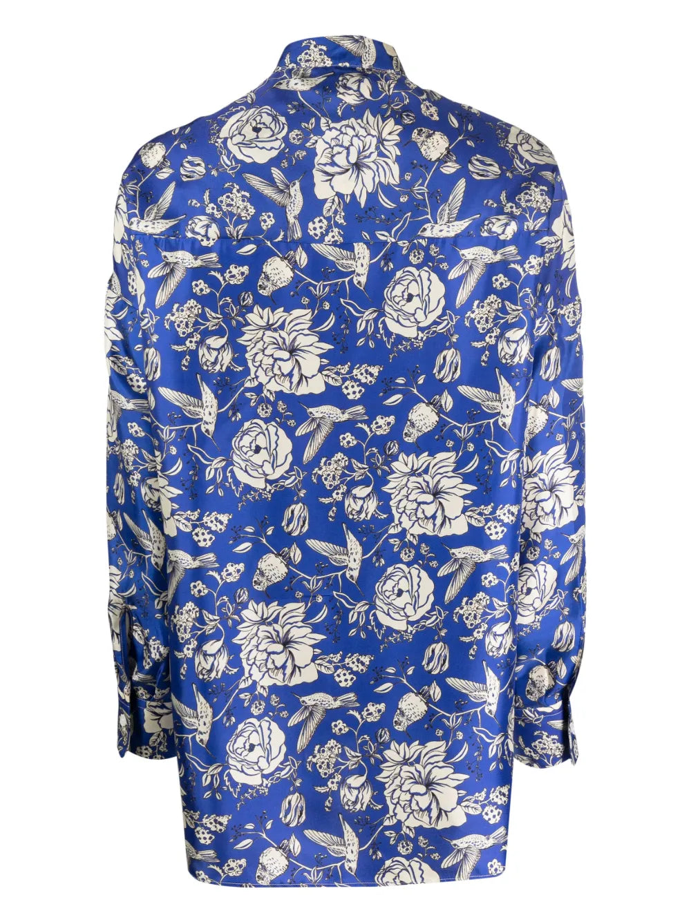 Flower-Printed Silk Shirt