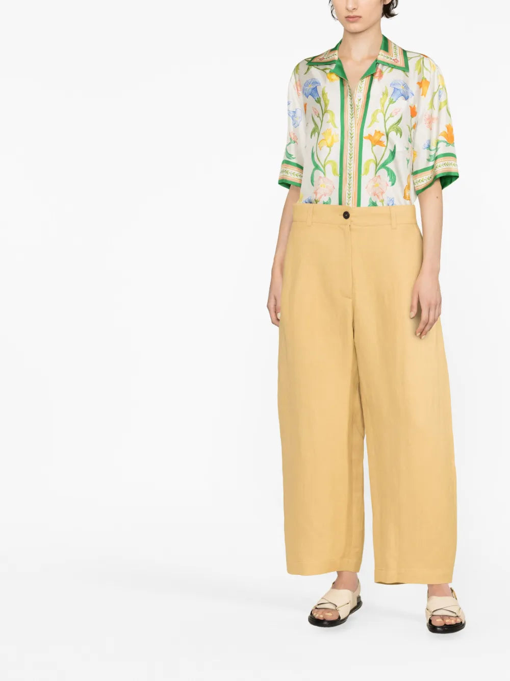 High-Waisted Wide-Leg Trousers