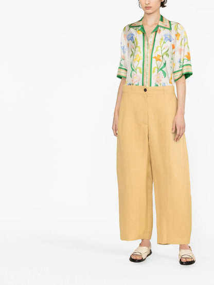 High-Waisted Wide-Leg Trousers