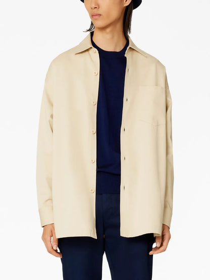 Logo-Print Button-Front Shirt