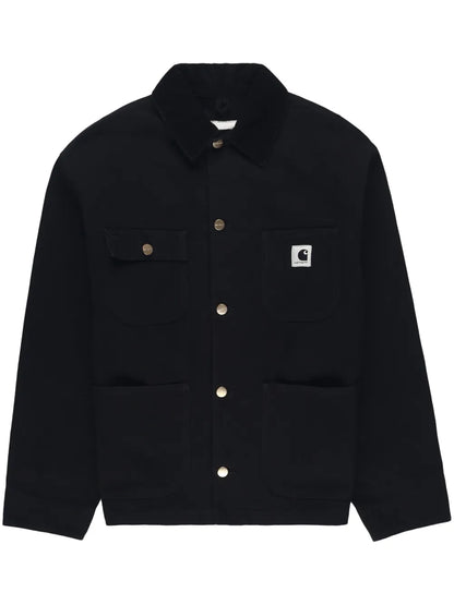 Logo-Patch Cotton Shirt Jacket