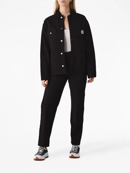 Logo-Patch Cotton Shirt Jacket
