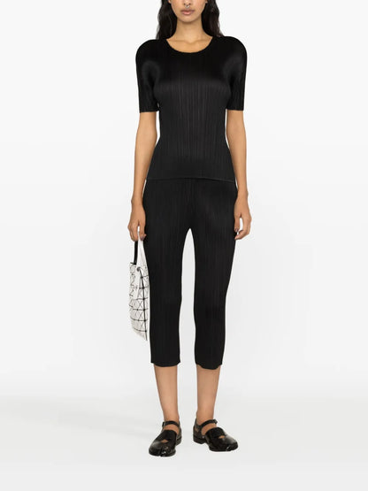 Plissé Cropped Trousers