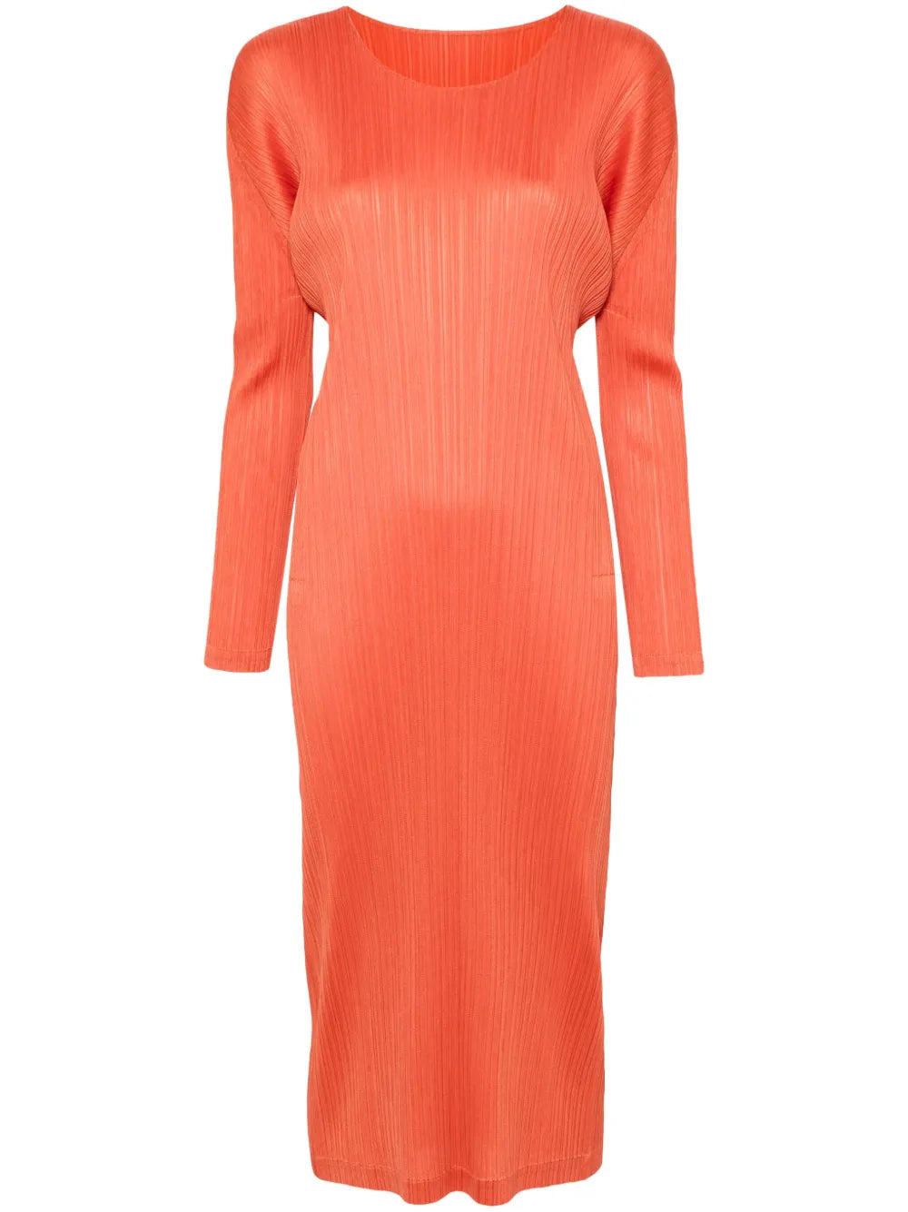 Plissé Midi Dress