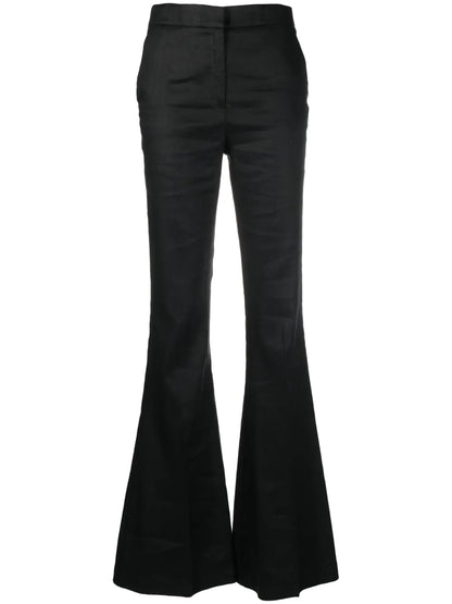 High-Waisted Flared Trousers