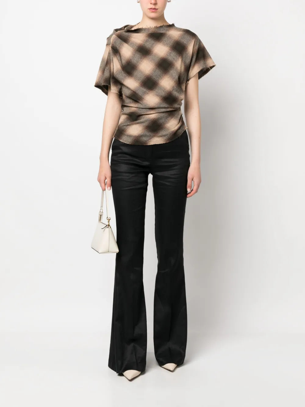 High-Waisted Flared Trousers