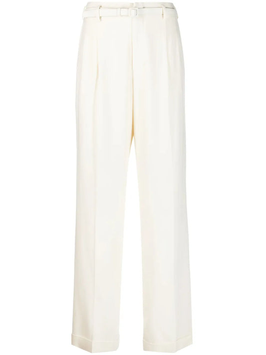Stamford Belted Straight-Leg Wool Trousers