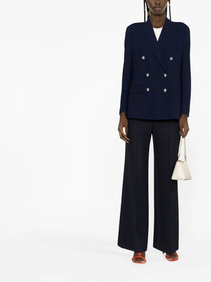 Double-Breasted Button-Fastening Coat