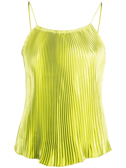 Fully-Pleated Sleeveless Blouse