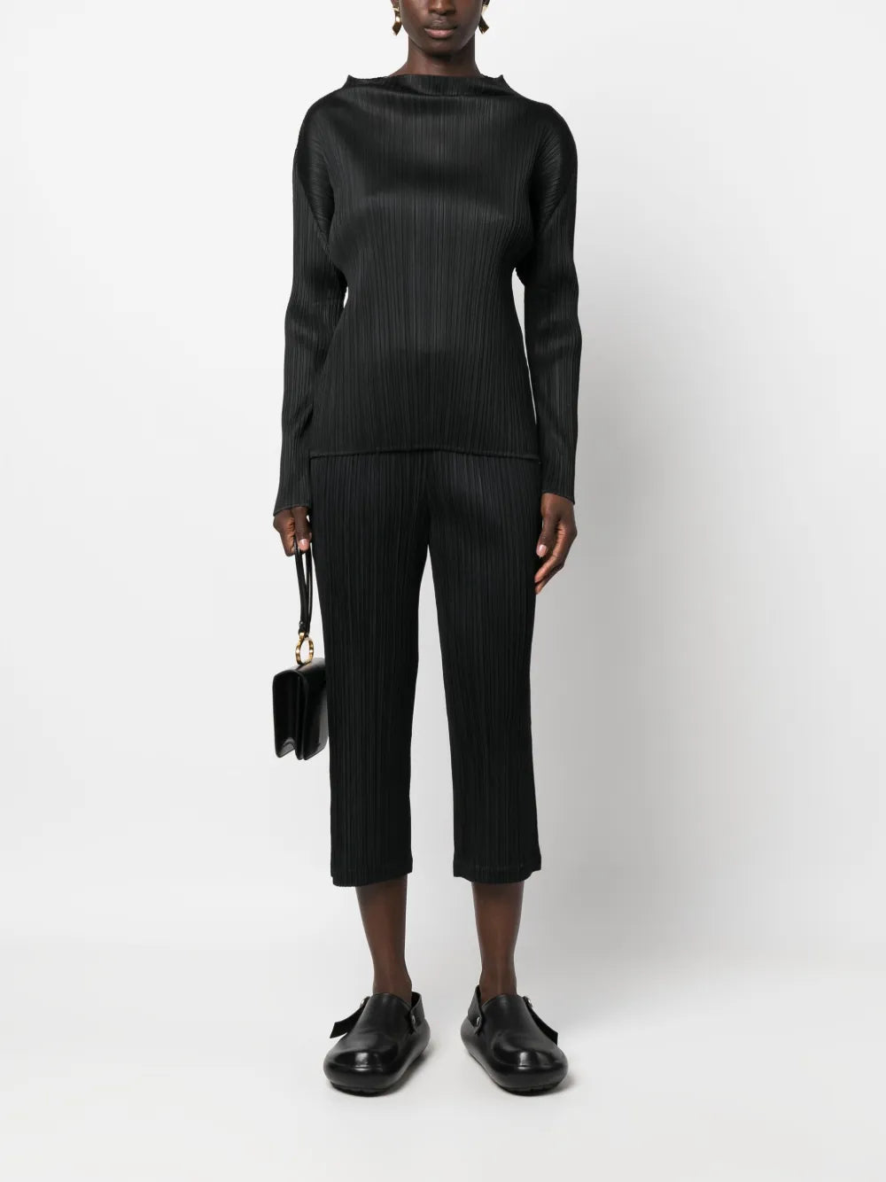 Pleated Cropped Trousers
