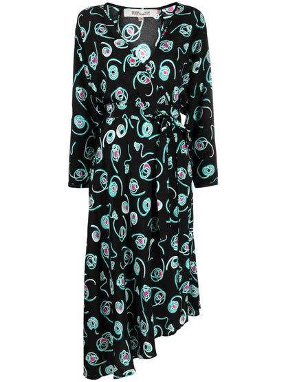 Eloise Faux-Wrap Midi Dress
