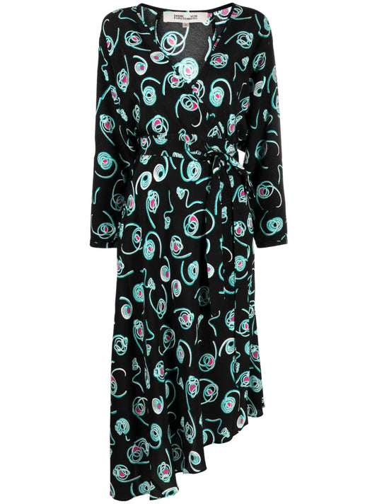 Eloise Faux-Wrap Midi Dress