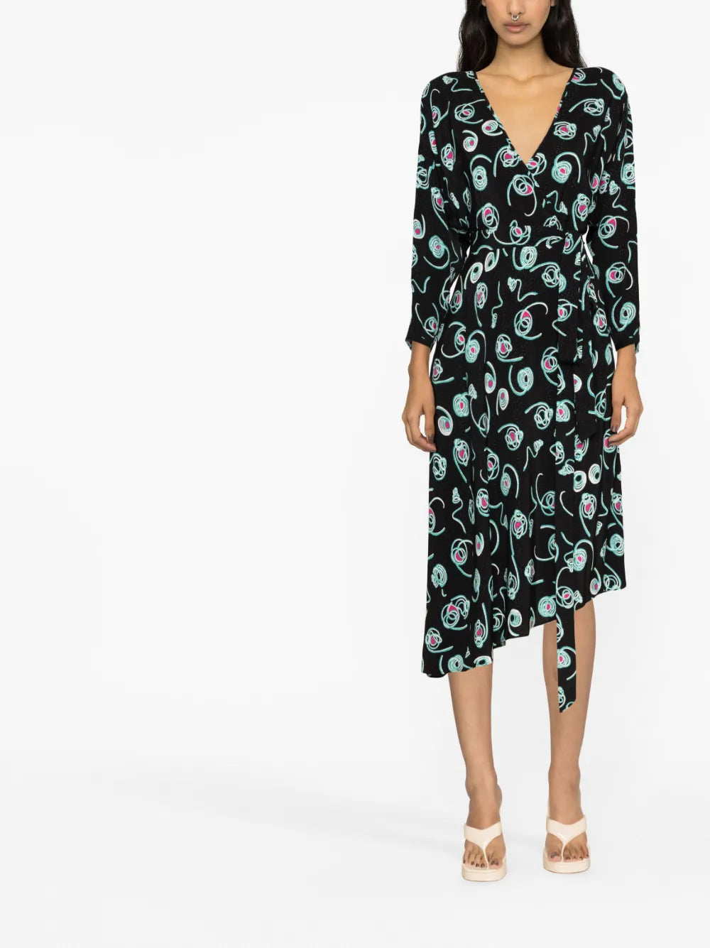 Eloise Faux-Wrap Midi Dress