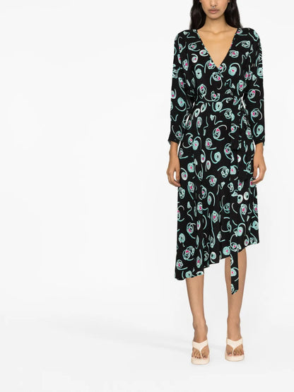 Eloise Faux-Wrap Midi Dress