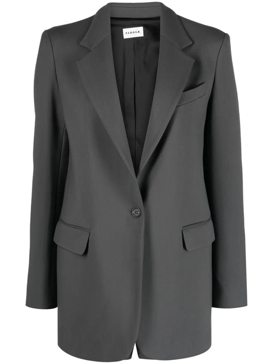 Long-Sleeve Single-Breasted Blazer