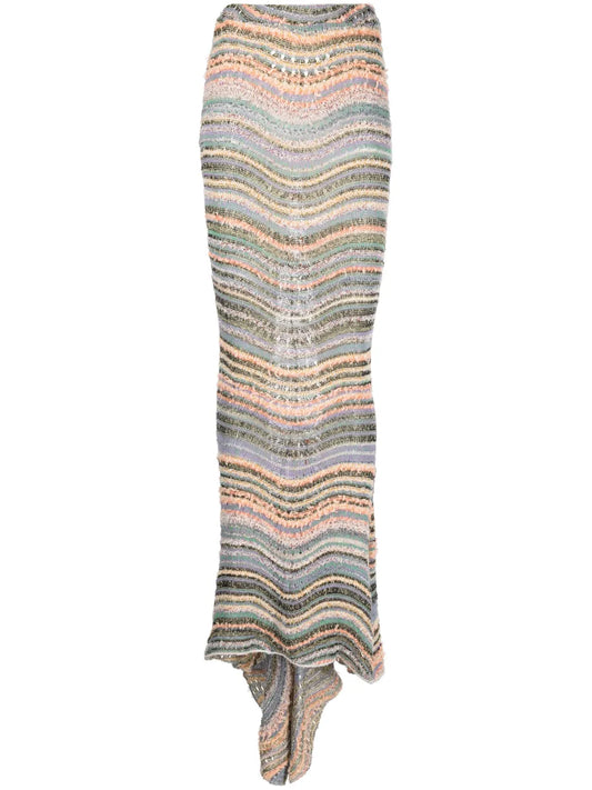 Swirl-Print Maxi Skirt