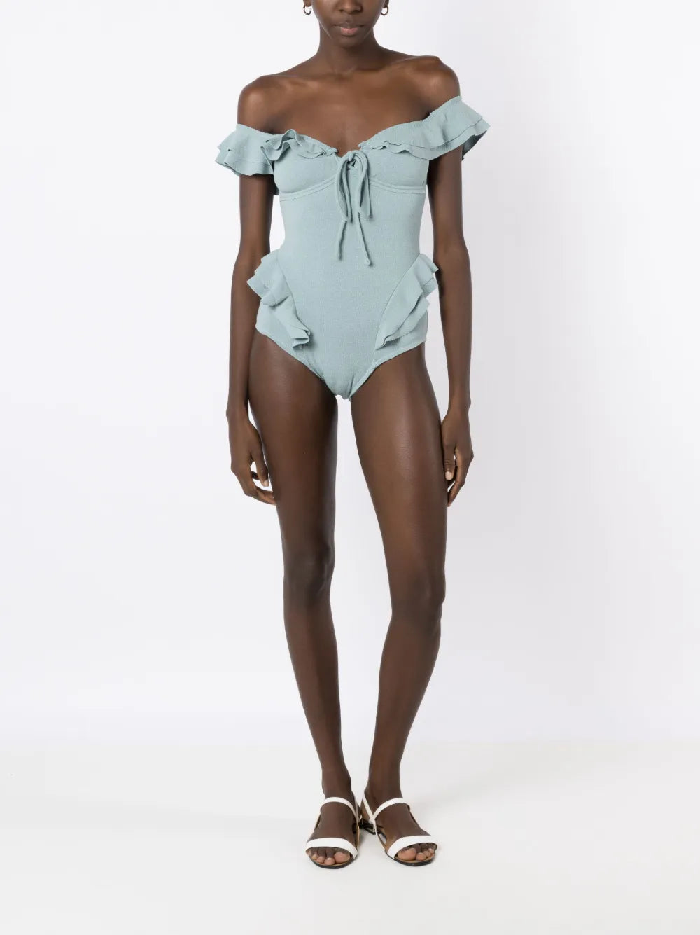 Lanzo Ruffle-Trim Swimsuit