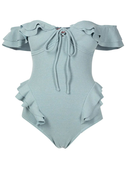 Lanzo Ruffle-Trim Swimsuit