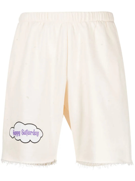 Happy Saturday Print Shorts