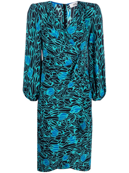 Thanatos Tulip-Print Midi Dress